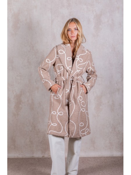 Manteau effet fourrure boucle