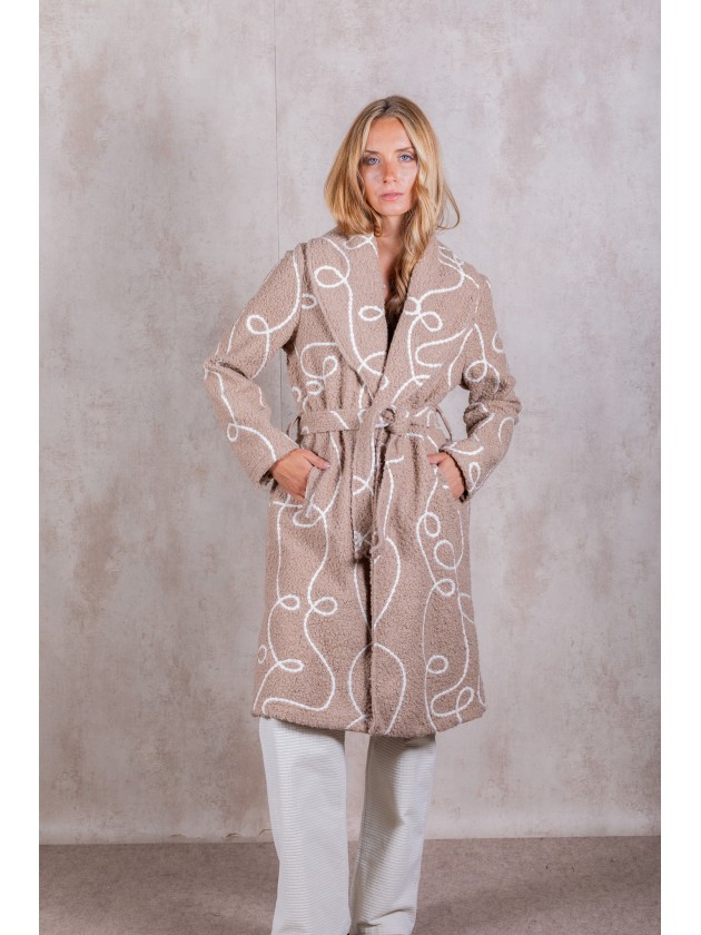 Manteau effet fourrure boucle
