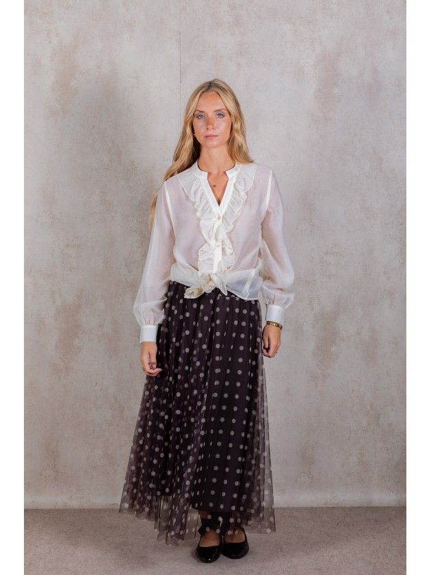 Blouse avec volants sur le devant