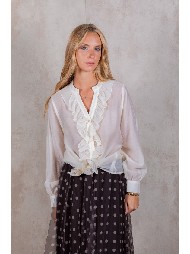 Blouse avec volants sur le devant