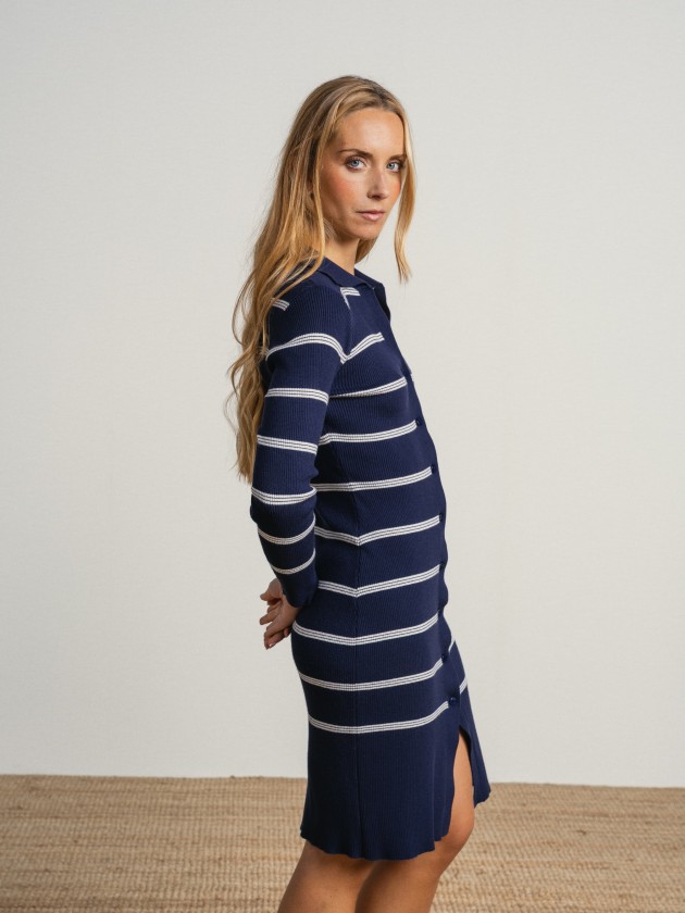 Stripped dress with buttons Stripped dress with buttons