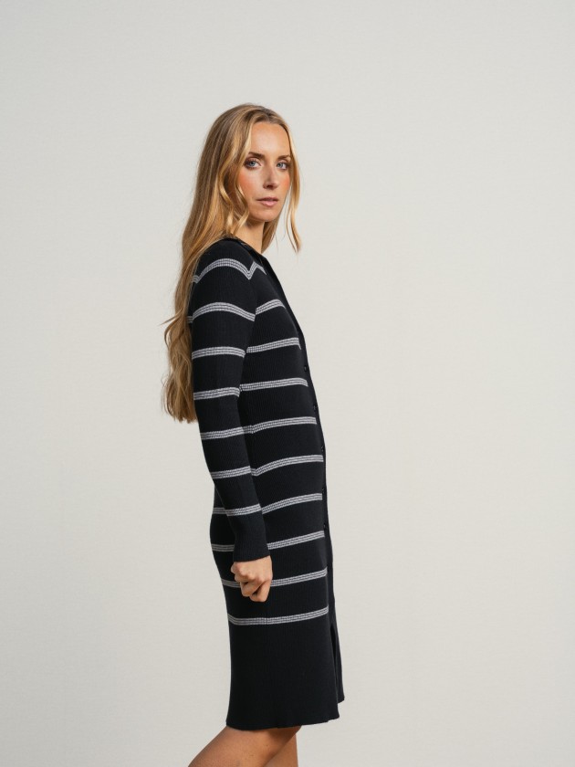 Stripped dress with buttons Stripped dress with buttons
