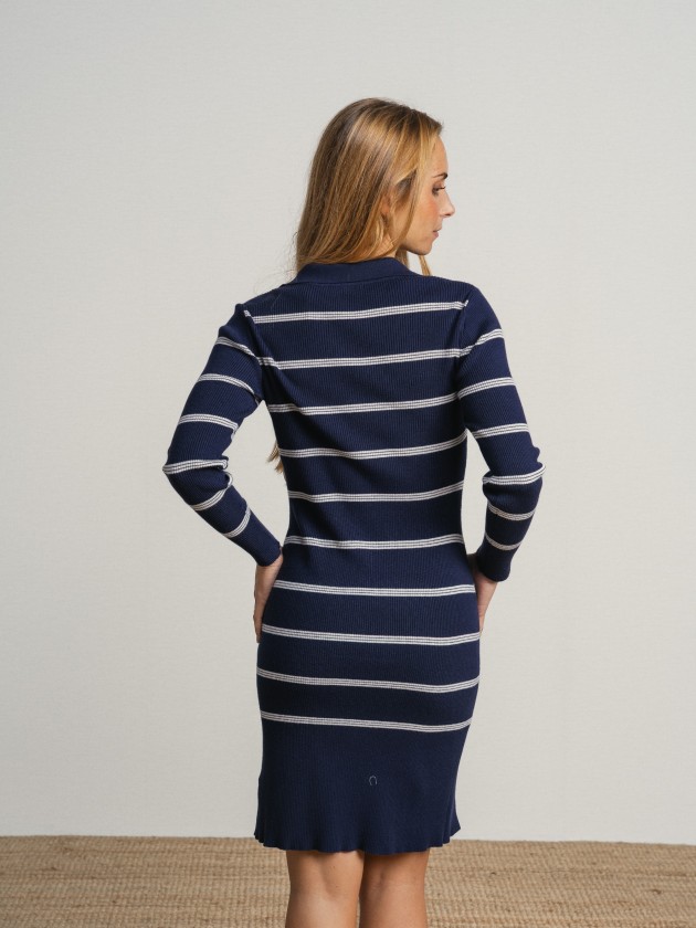 Stripped dress with buttons Stripped dress with buttons