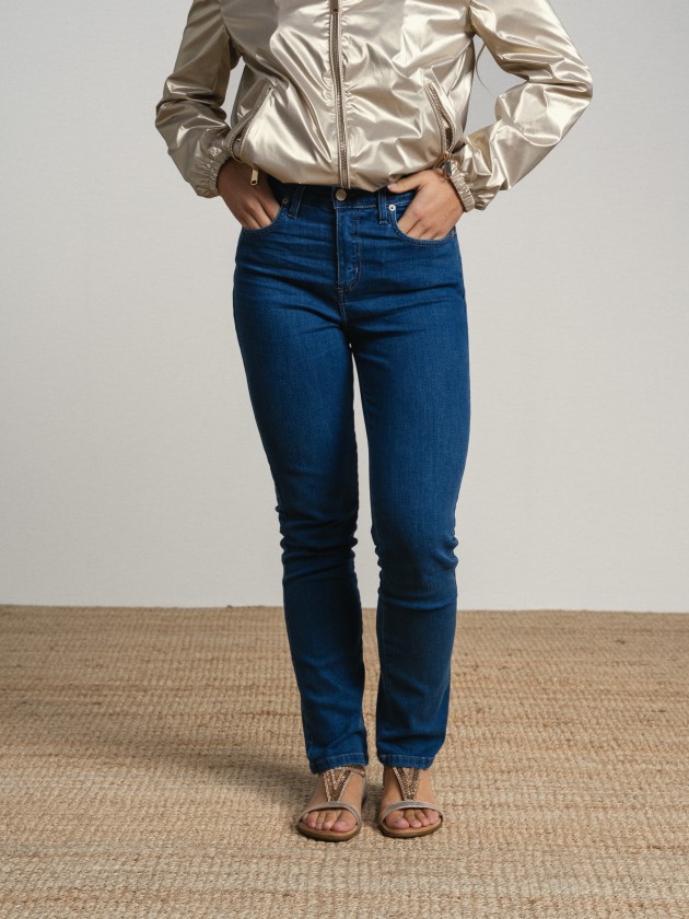 High waist straight jeans
