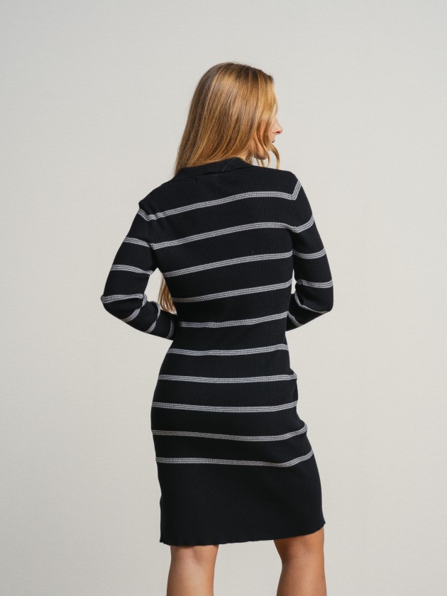 Stripped dress with buttons Stripped dress with buttons