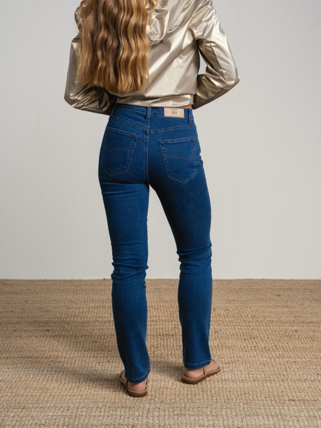 High waist straight jeans