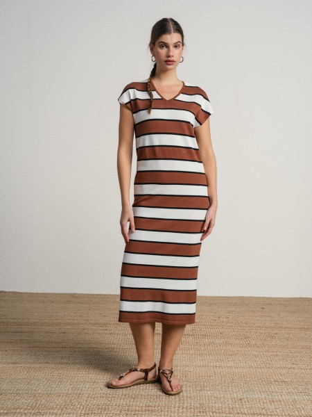 Striped midi dress