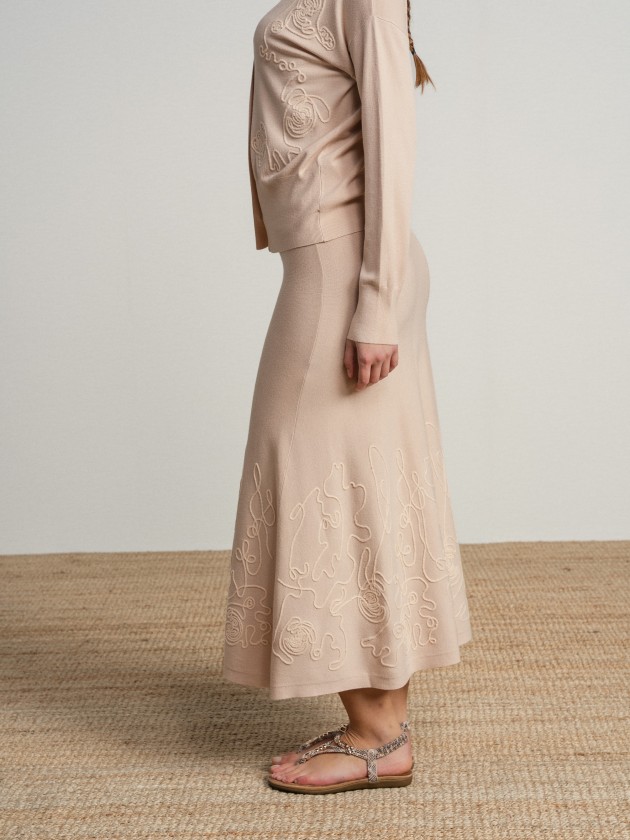 Fine knit skirt and coat set