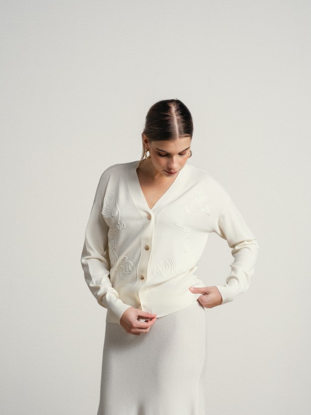 Fine knit skirt and coat set