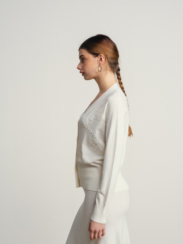 Fine knit skirt and coat set