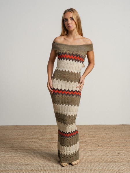 Lurex mix long dress