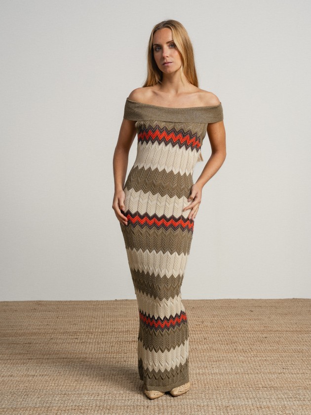 Lurex mix long dress