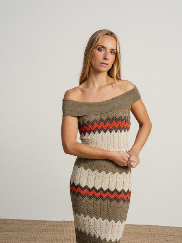 Lurex mix long dress