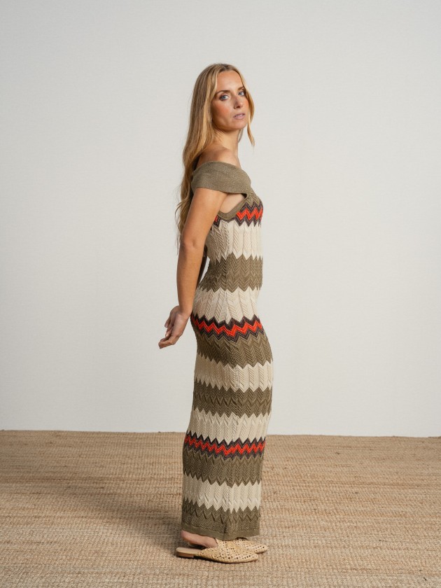 Lurex mix long dress