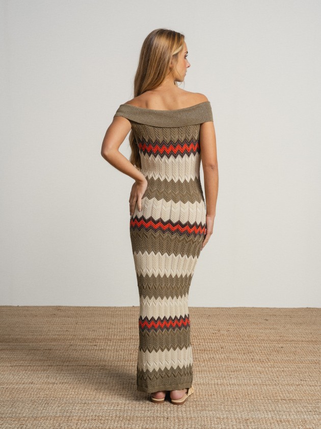 Lurex mix long dress