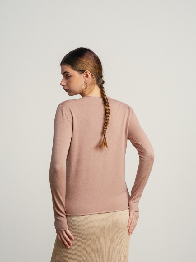 Knitted sweater with a v-neck Knitted sweater with a v-neck