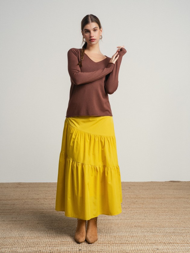 Knitted sweater with a v-neck Knitted sweater with a v-neck