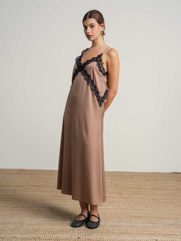 Dress with lace applications