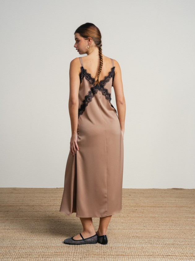Dress with lace applications