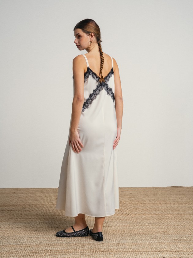 Dress with lace applications