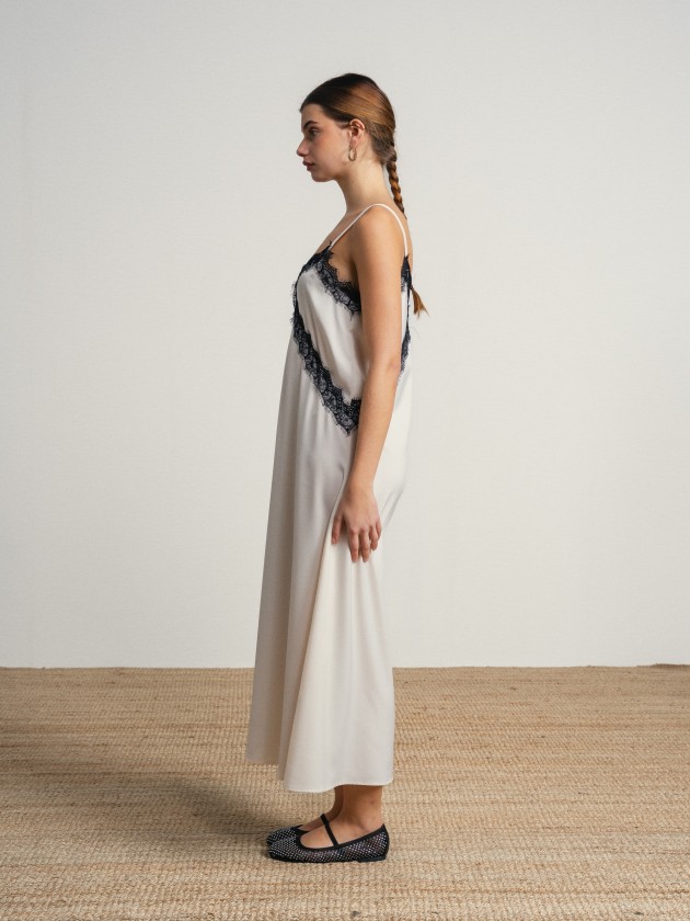 Dress with lace applications
