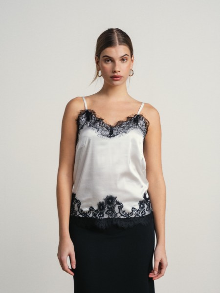 Top with lace applications