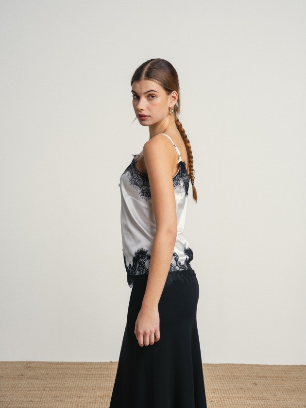 Top with lace applications