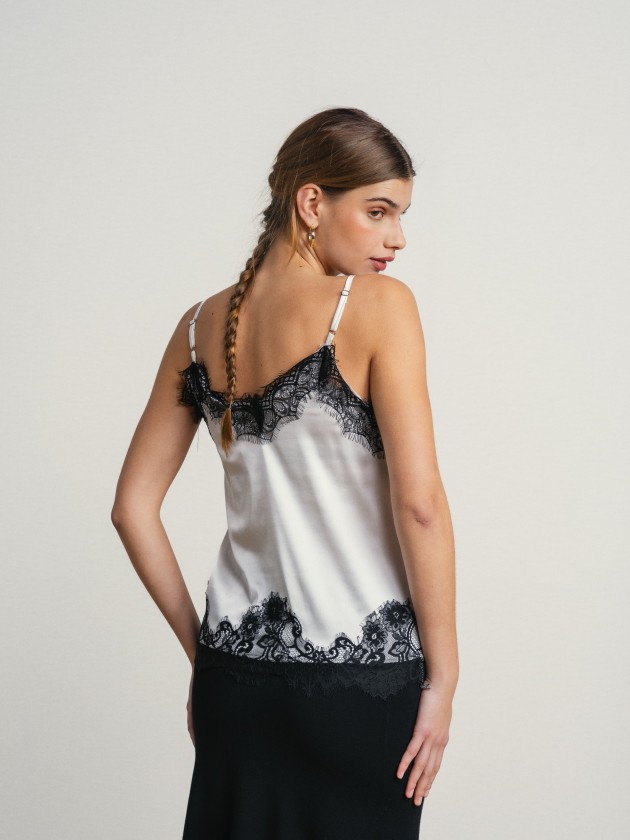 Top with lace applications