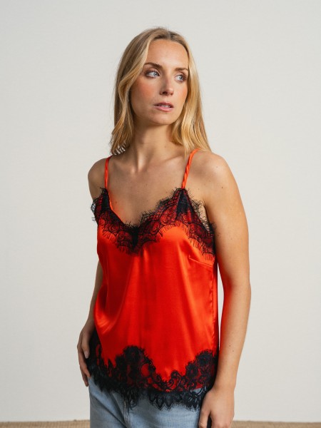 Top with lace applications
