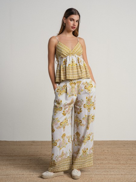 Flowy pants with print