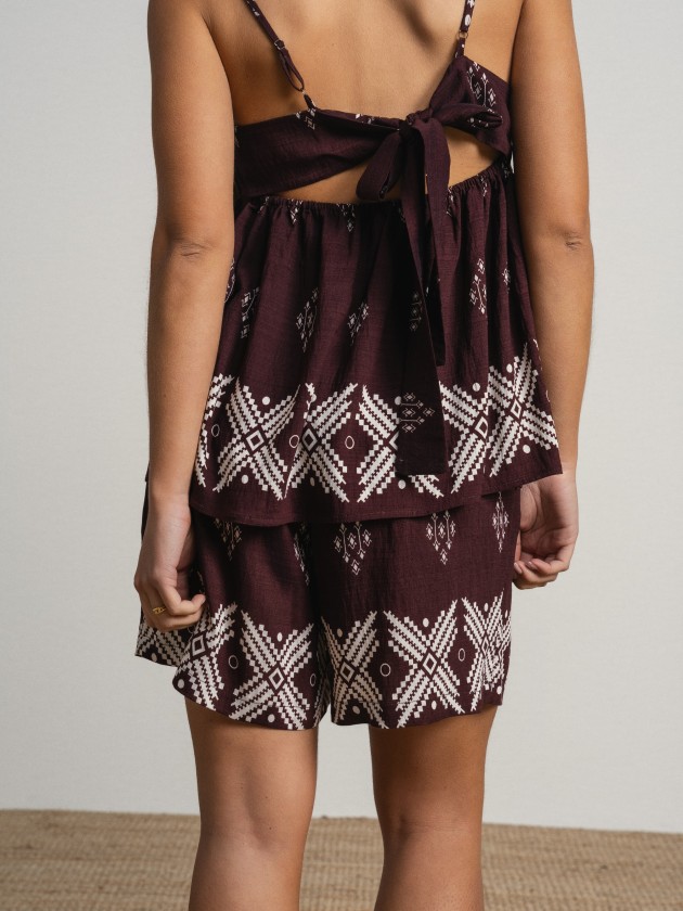 Wide-leg printed shorts Wide-leg printed shorts