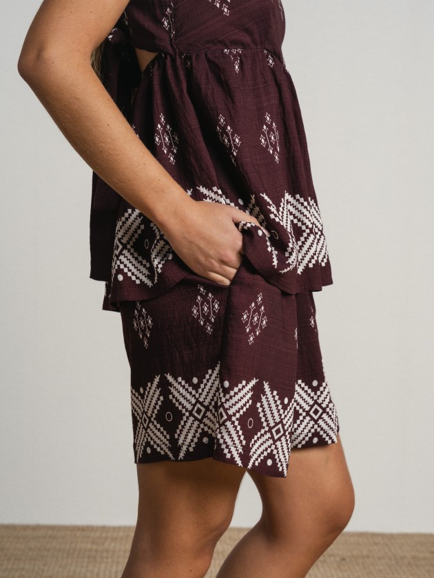 Wide-leg printed shorts Wide-leg printed shorts