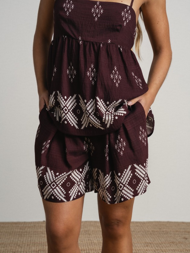 Wide-leg printed shorts Wide-leg printed shorts