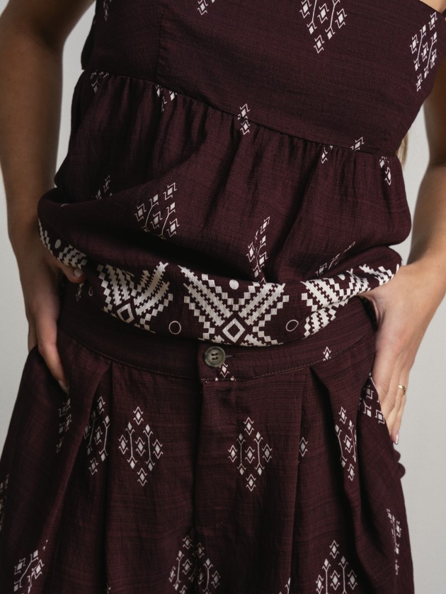 Wide-leg printed shorts Wide-leg printed shorts