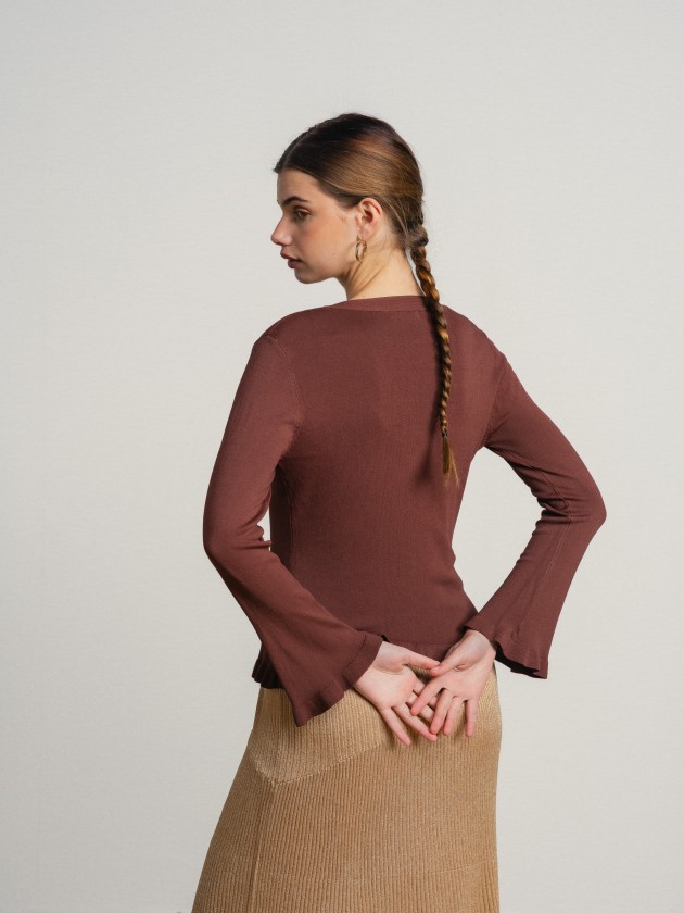 V-neck jacket with ruffles V-neck jacket with ruffles