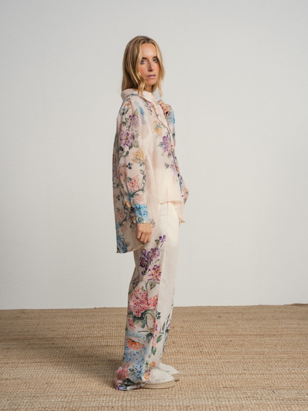 Wide-leg trousers with floral print Wide-leg trousers with floral print