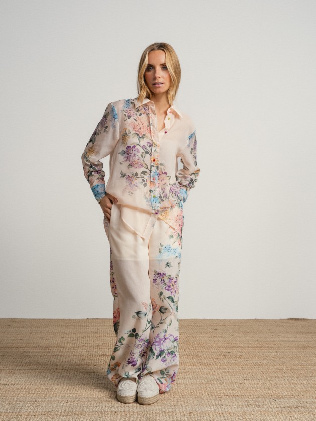 Wide-leg trousers with floral print Wide-leg trousers with floral print