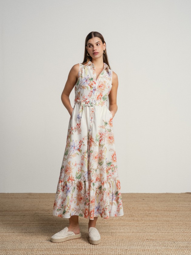 Long dress with formal print.