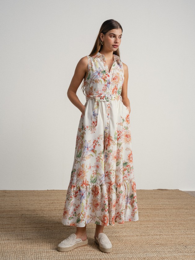 Long dress with formal print.