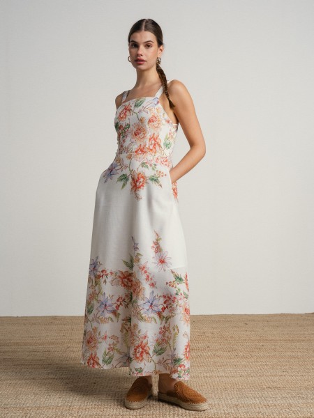 Strappy dress with print.