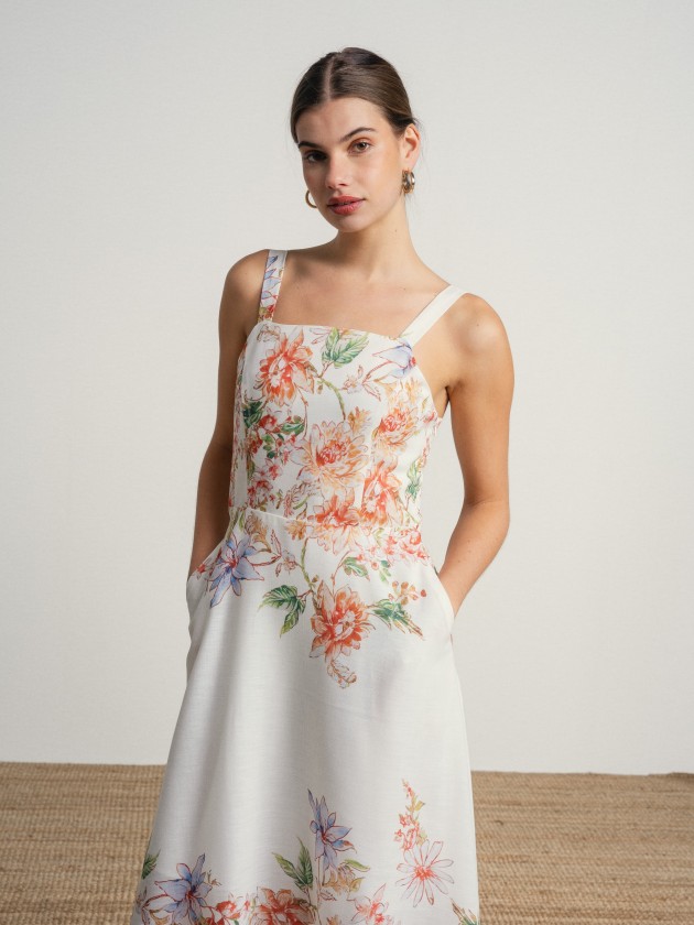 Strappy dress with print. Strappy dress with print.