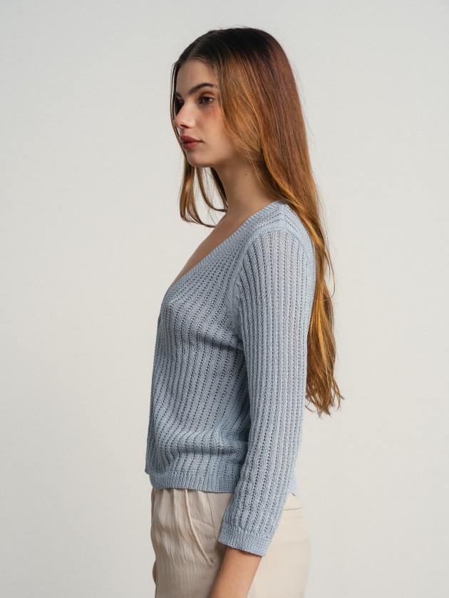 Knitted jacket with button Knitted jacket with button
