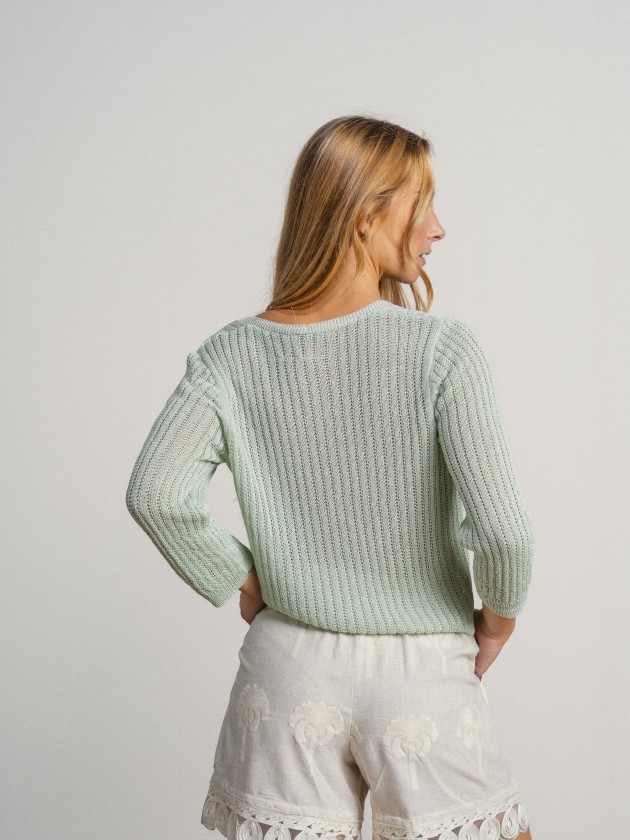 Knitted jacket with button Knitted jacket with button