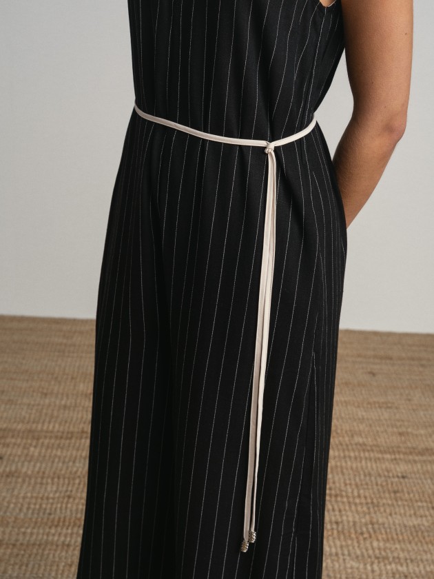 Striped long jumpsuit