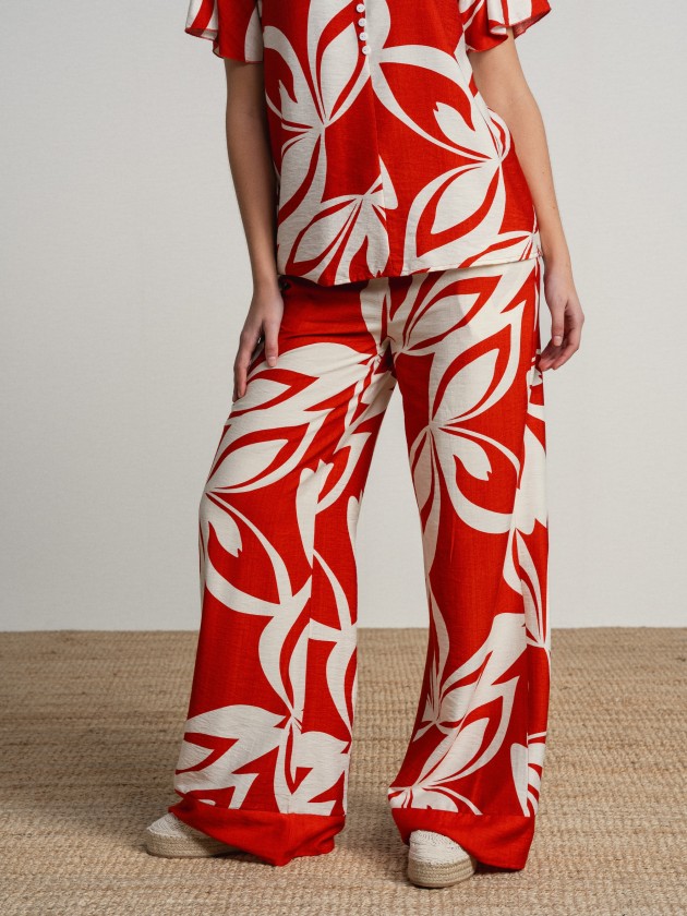 Wide-leg printed pants Wide-leg printed pants