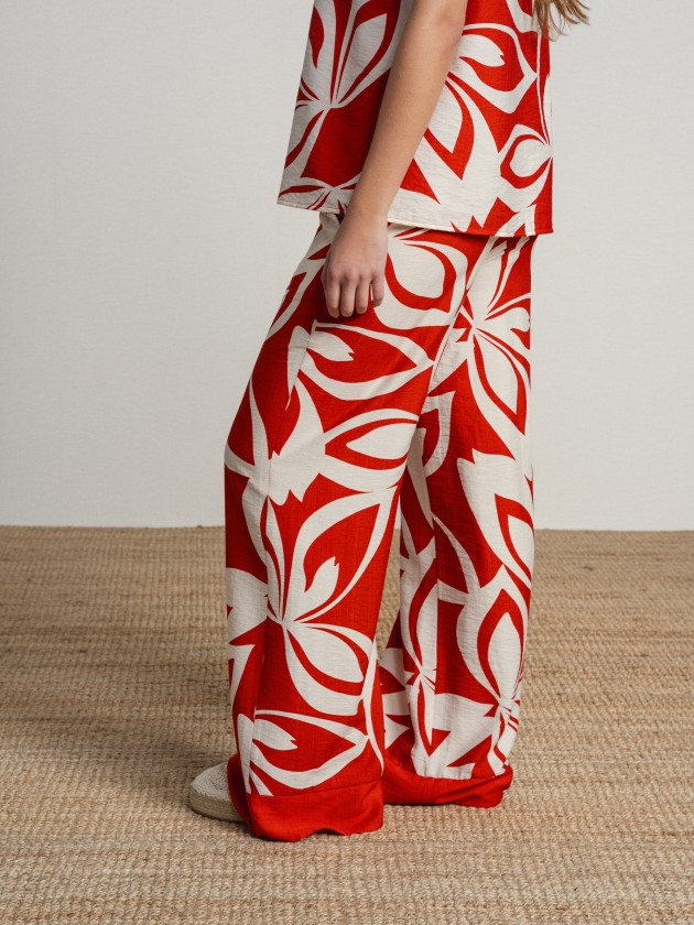Wide-leg printed pants Wide-leg printed pants