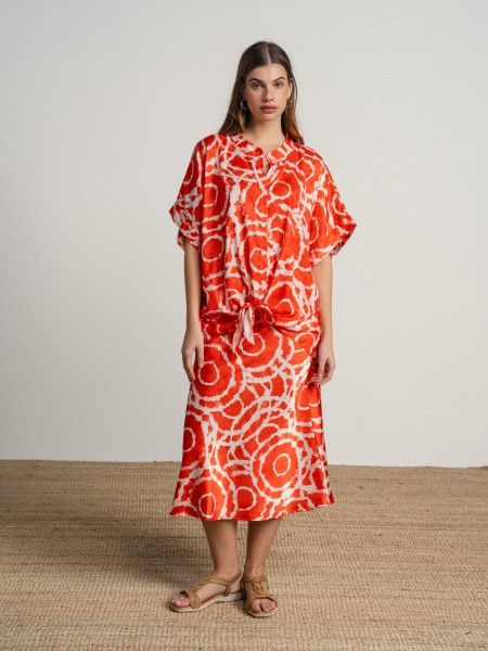 Midi skirt with print