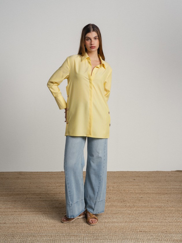 Striped shirt with gold buttons Striped shirt with gold buttons