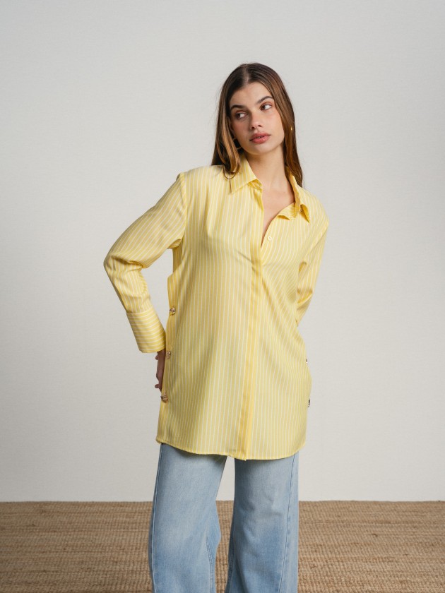Striped shirt with gold buttons Striped shirt with gold buttons
