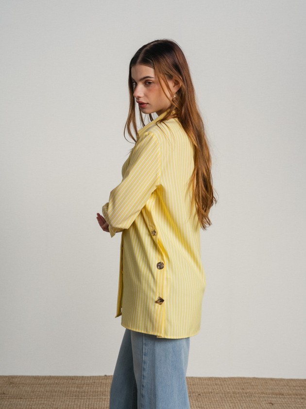 Striped shirt with gold buttons Striped shirt with gold buttons